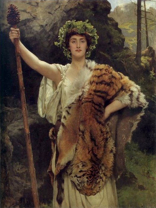 De priesteres van Bacchus door John Collier
