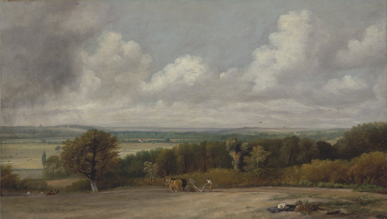 Ploegscène in Suffolk door John Constable