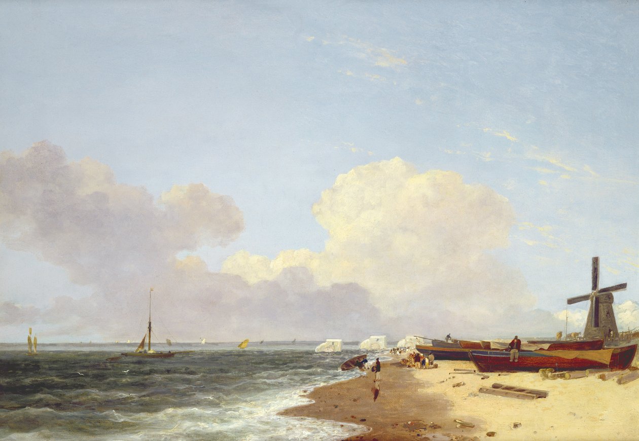 Yarmouth Strand, kijkend naar het Noorden - Ochtend door John Crome