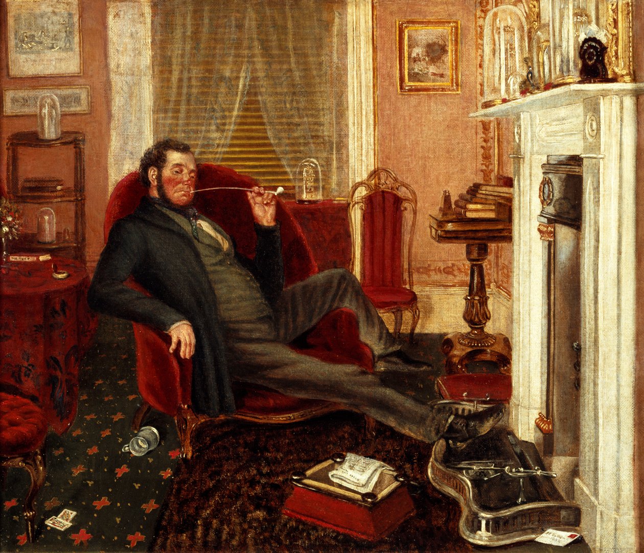 Man die rookt in een salon, 1862 door John Edward Soden