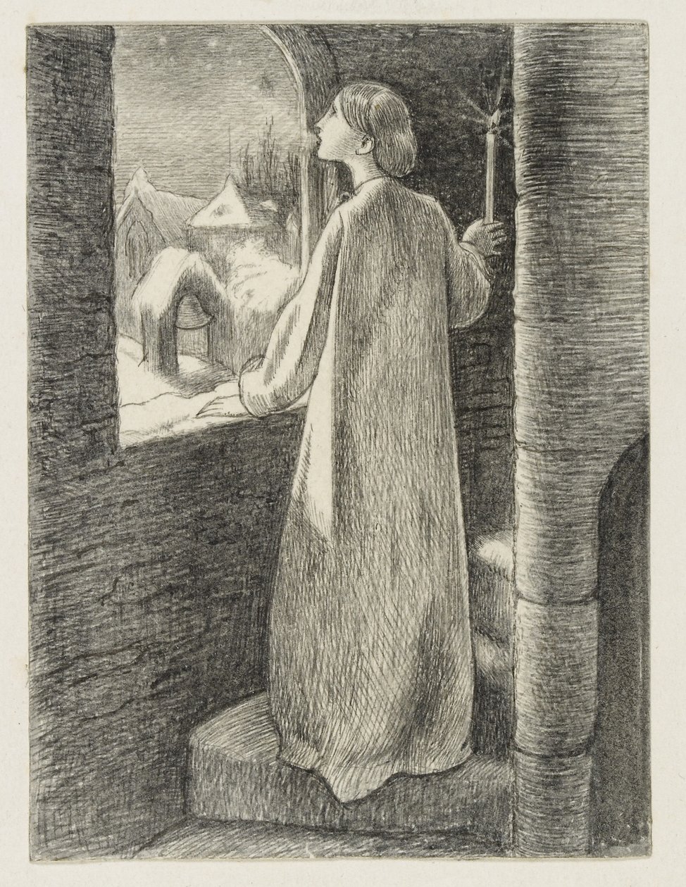 St Agnes Avond door John Everett Millais