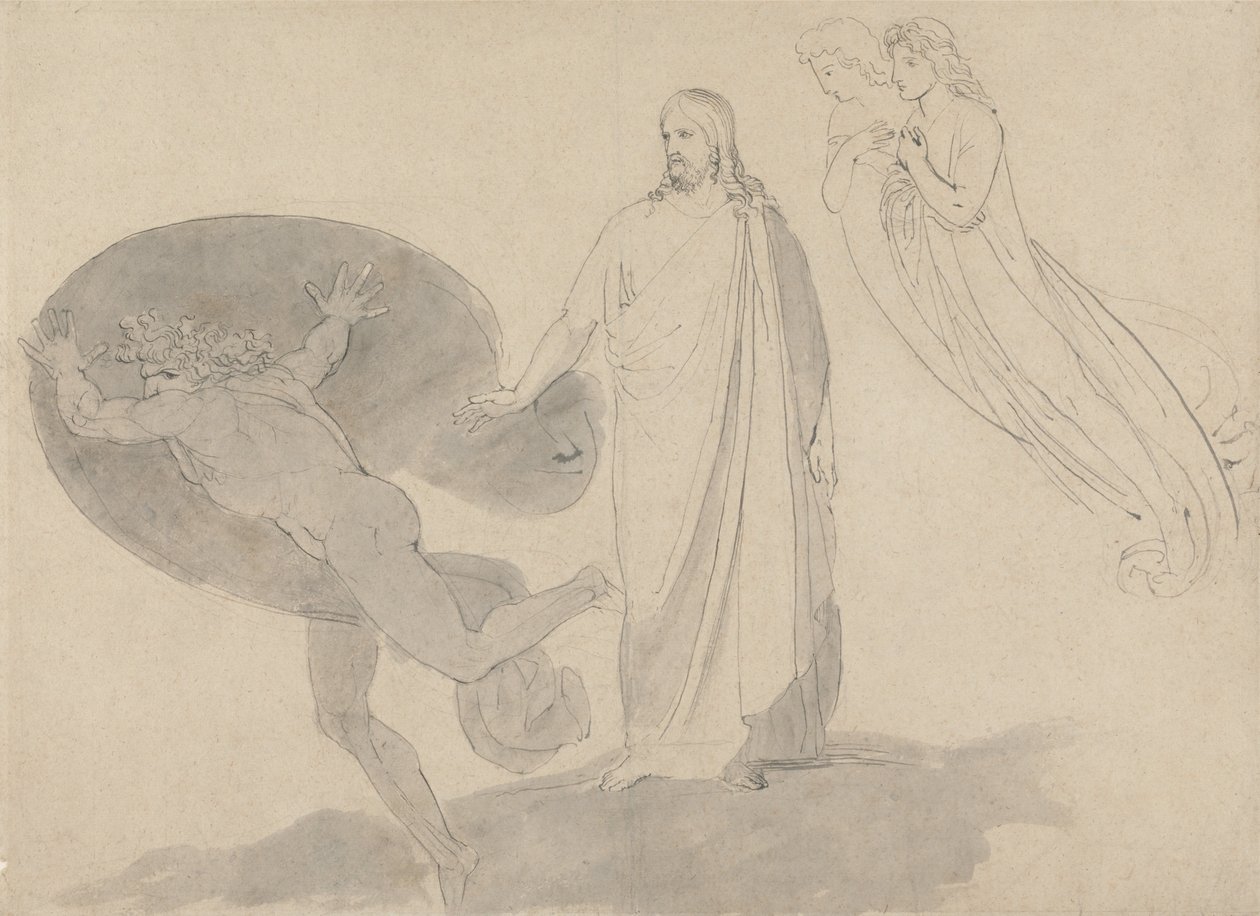 Ga achter mij, Satan door John Flaxman