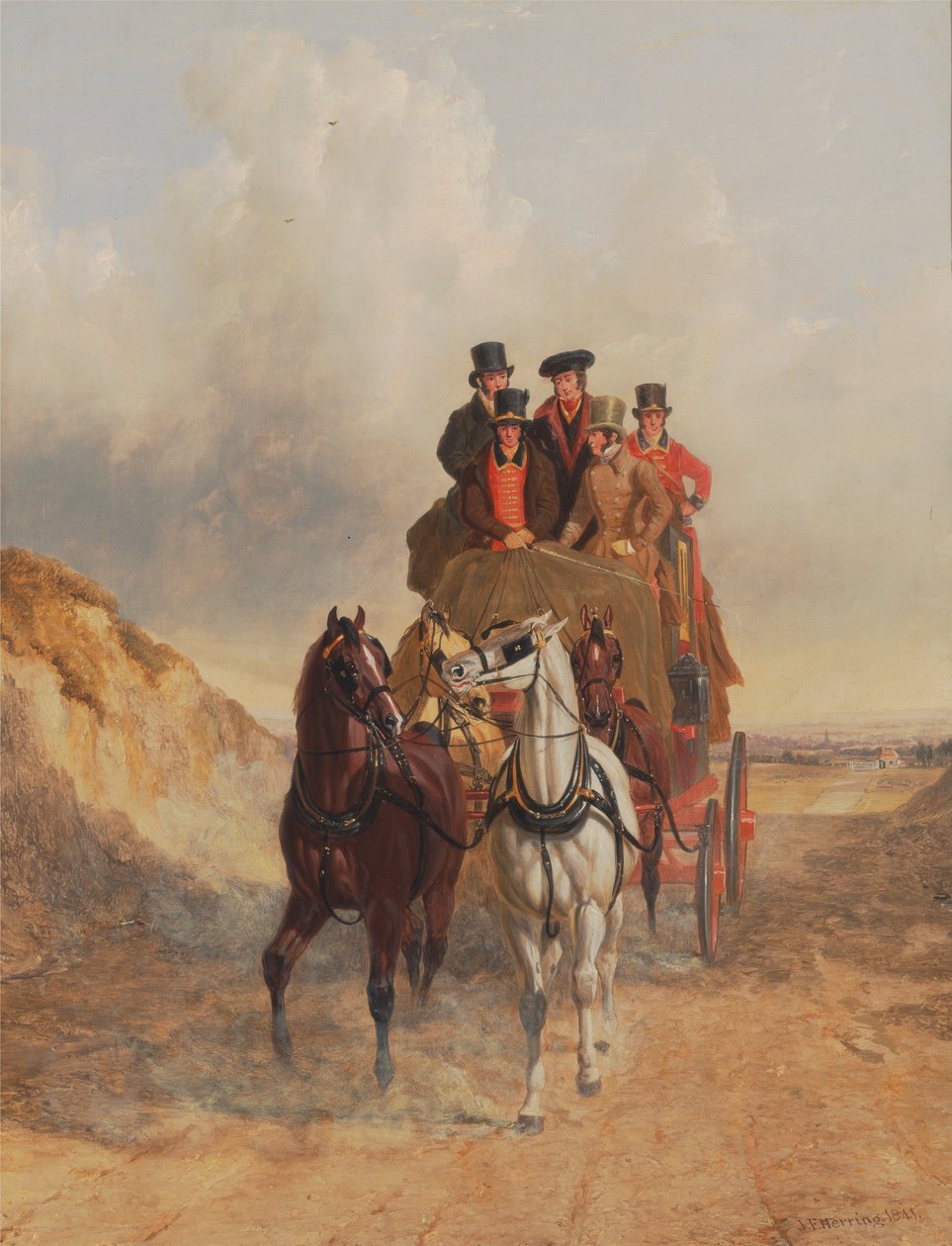 De Koninklijke Postkoets op de Weg door John Frederick Herring Senior