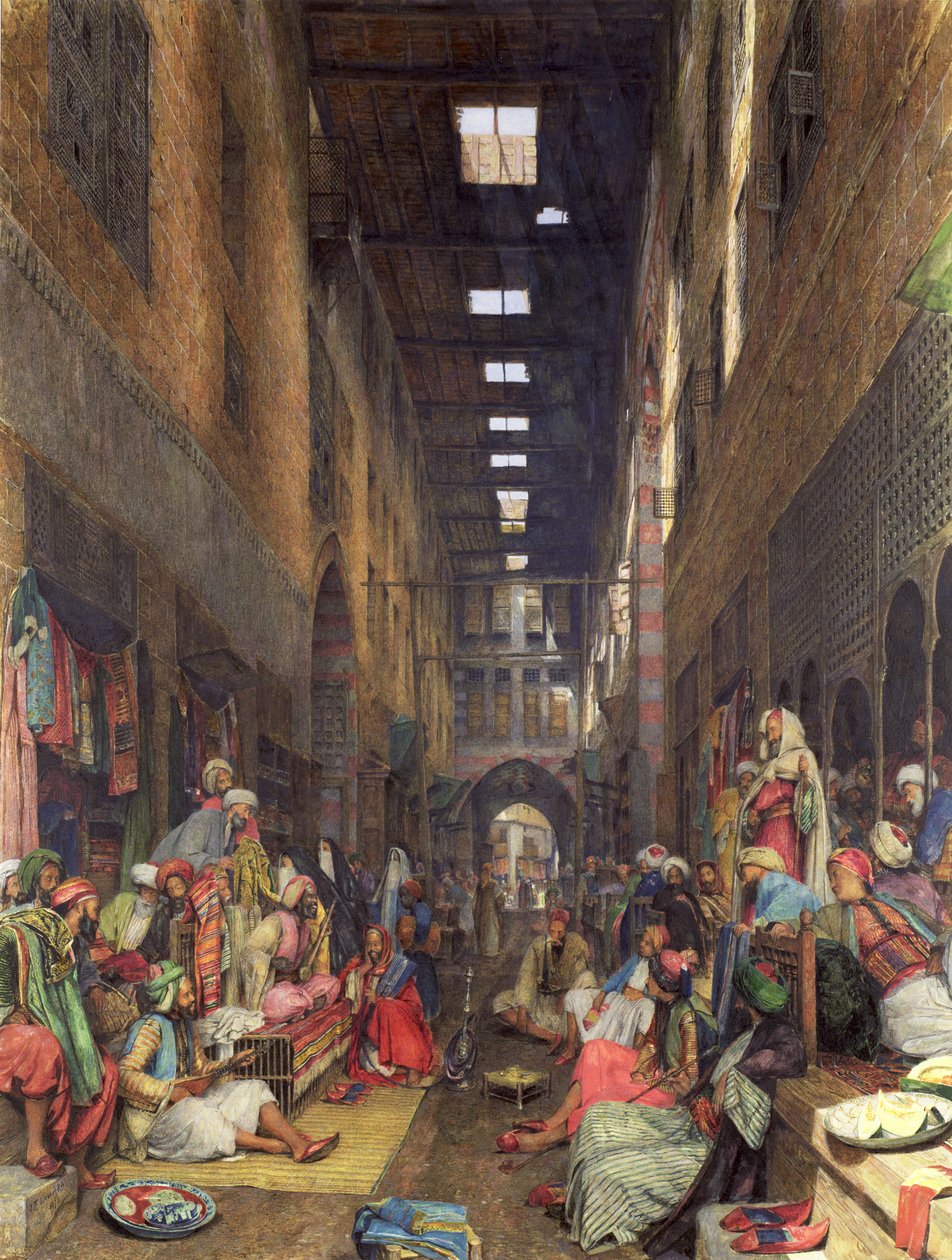 De bazaar, Caïro door John Frederick Lewis