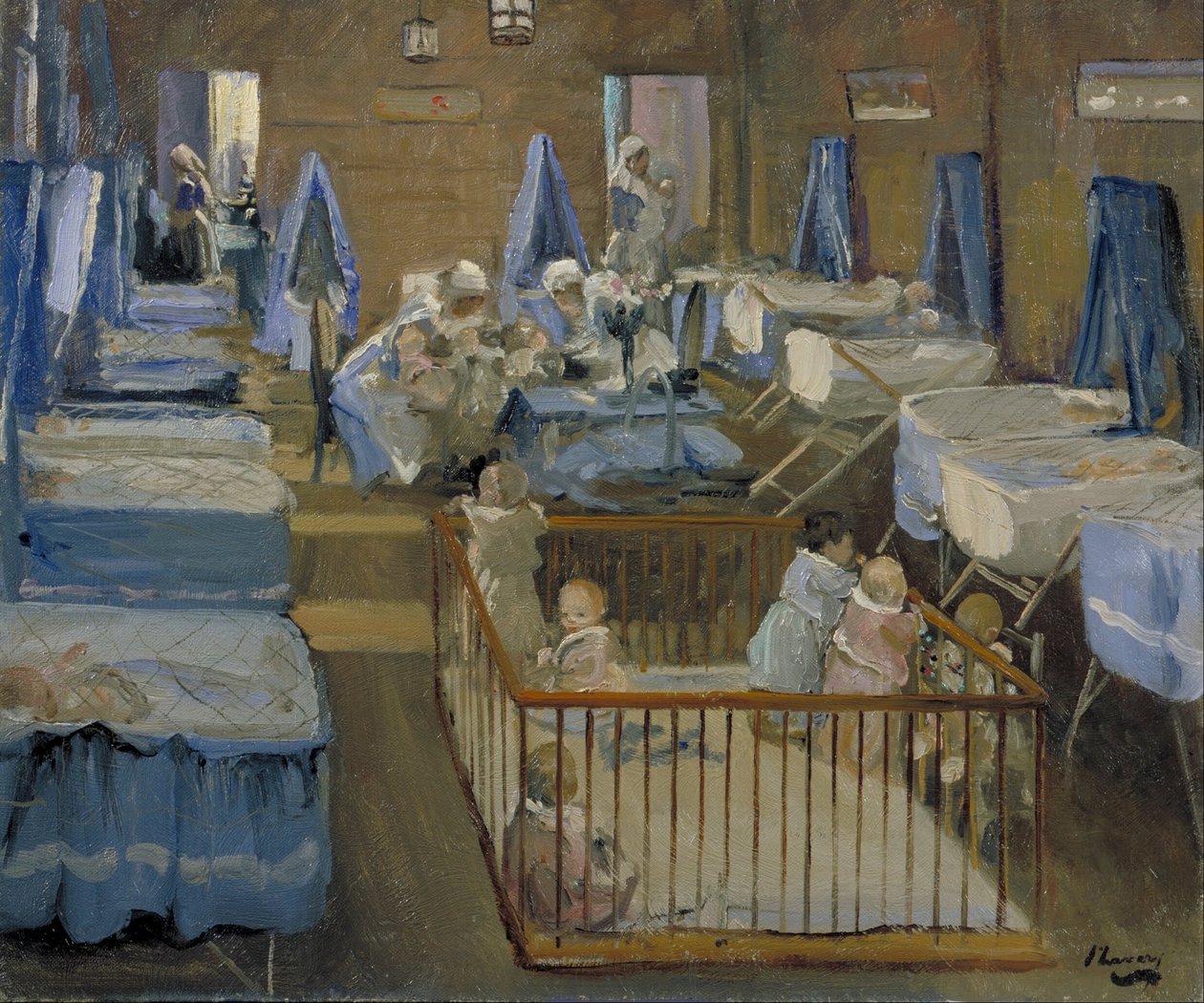 Lady Henrys Crèche, Woolwich door John Lavery