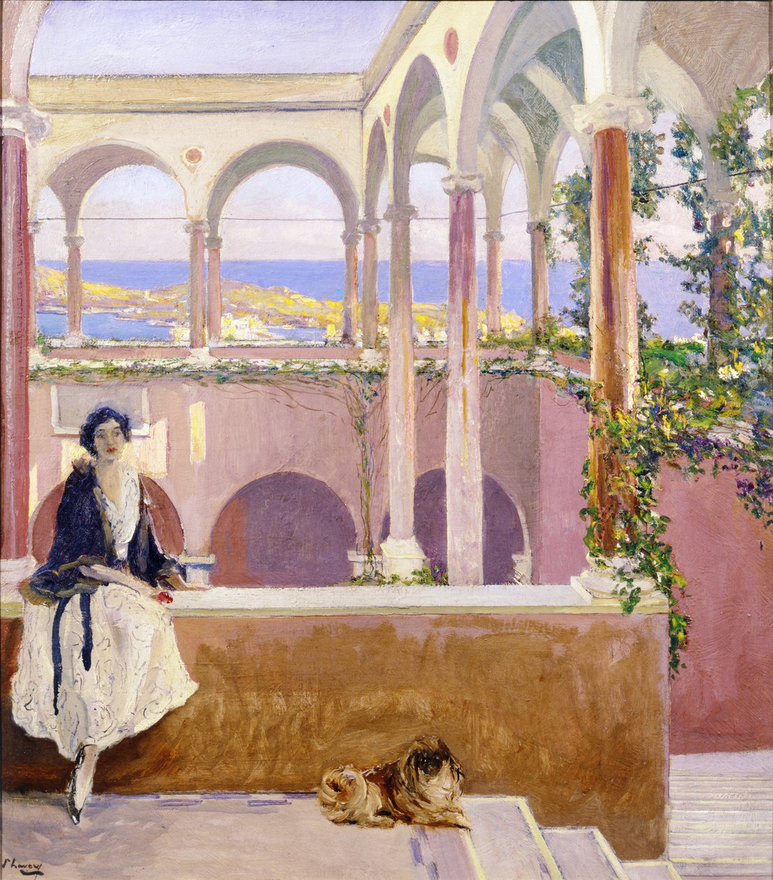 Aan de Riviera, 1920 door John Lavery