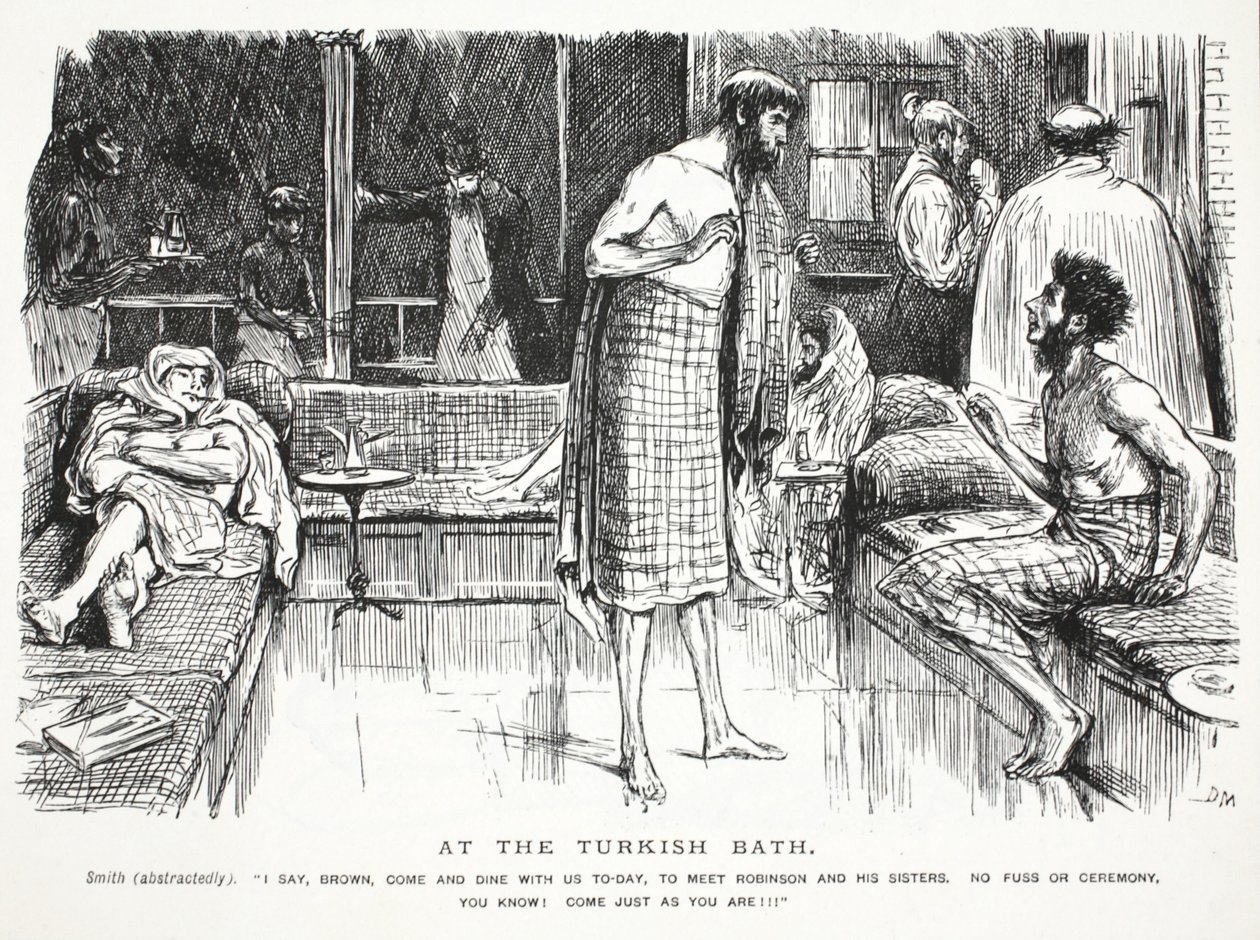 In het Turkse Bad door John Leech