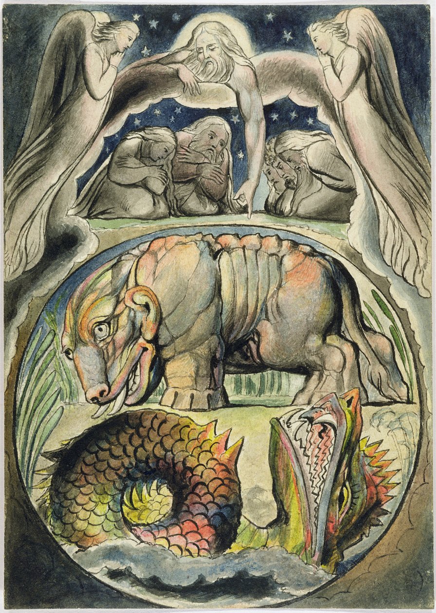 Behemoth en Leviathan, naar William Blake (1757-1827) door John Linnell