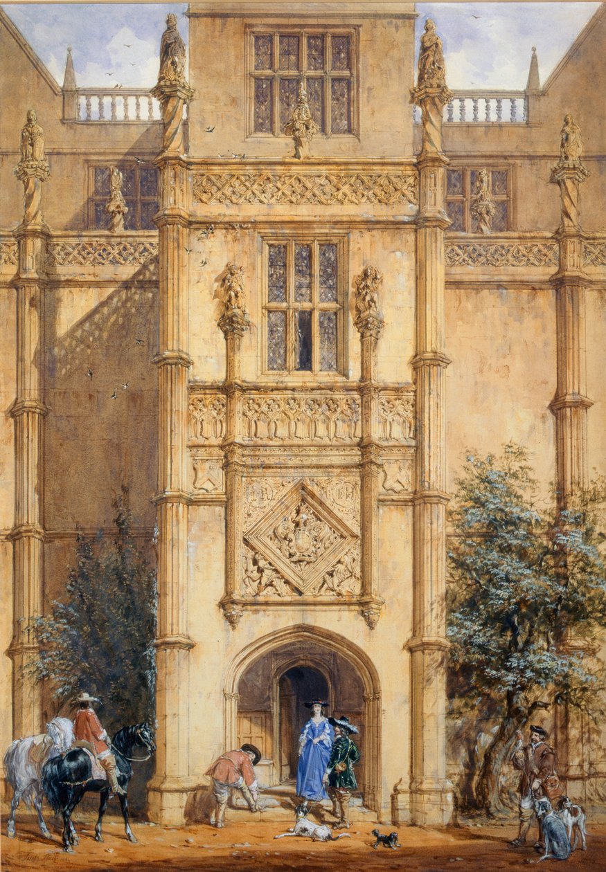 Portiek in Montacute, 1842 door John Nash