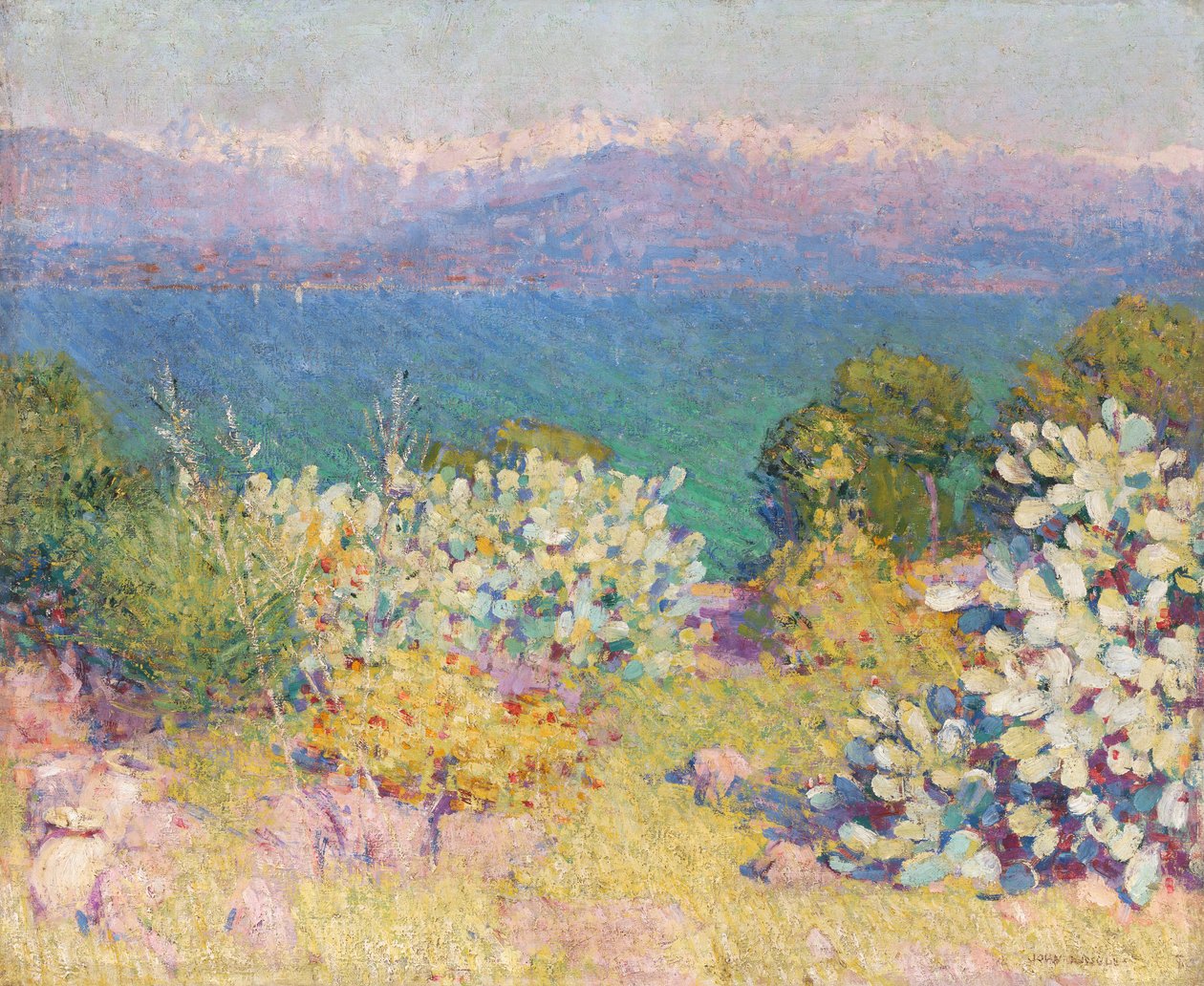 In de ochtend, Alpes Maritimes vanuit Antibes door John Peter Russell