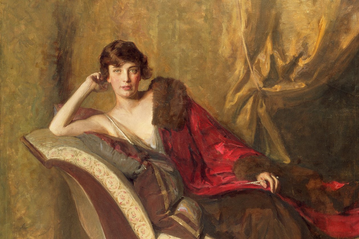 Gravin Michael Karolyi liggend op een divan (detail) door John Quincy Adams