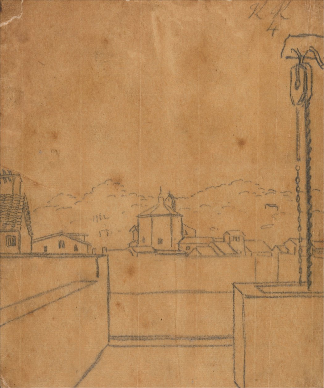 Uitzicht op een doopkapel door John Robert Cozens