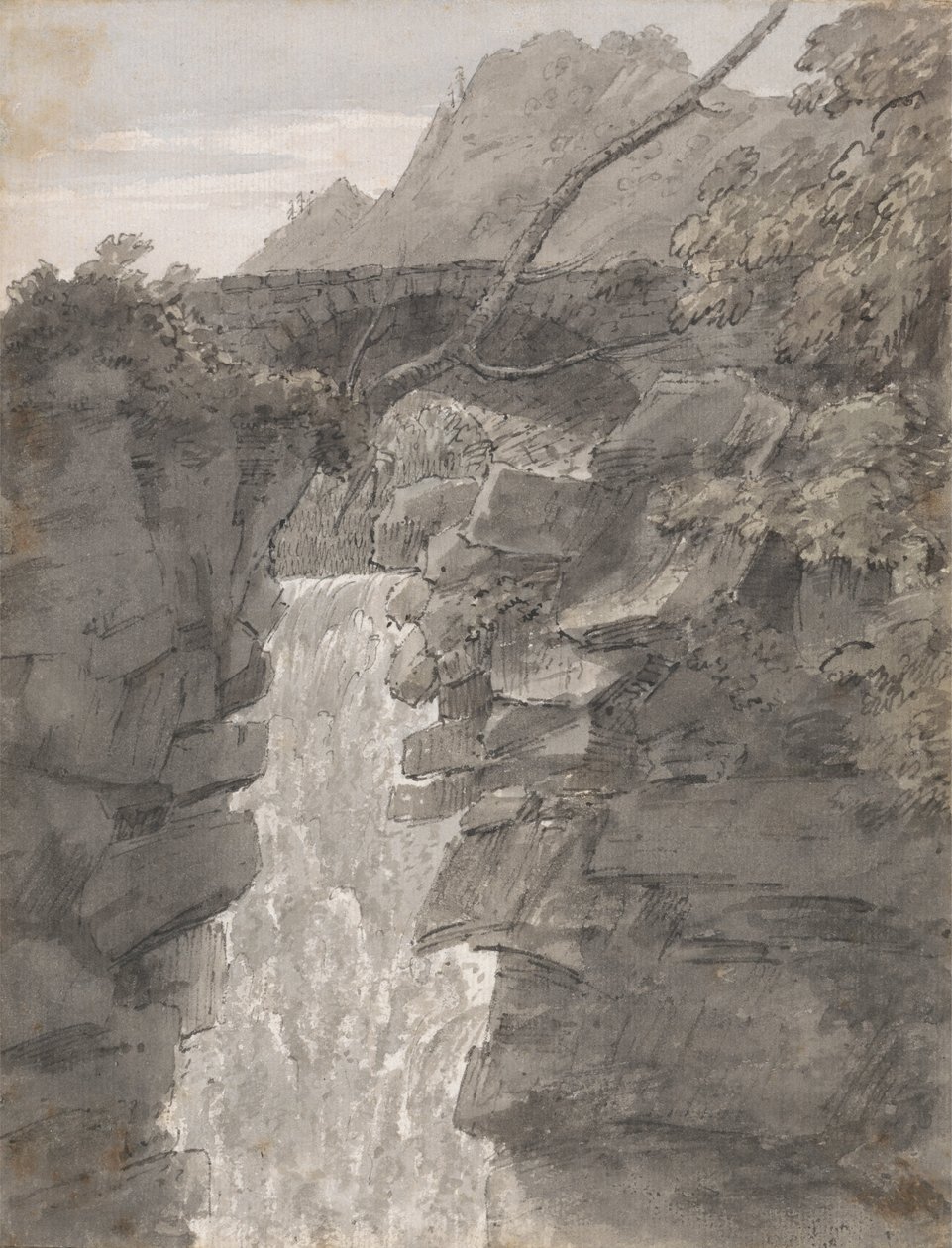 De watervallen van de Reichenbach door John Robert Cozens