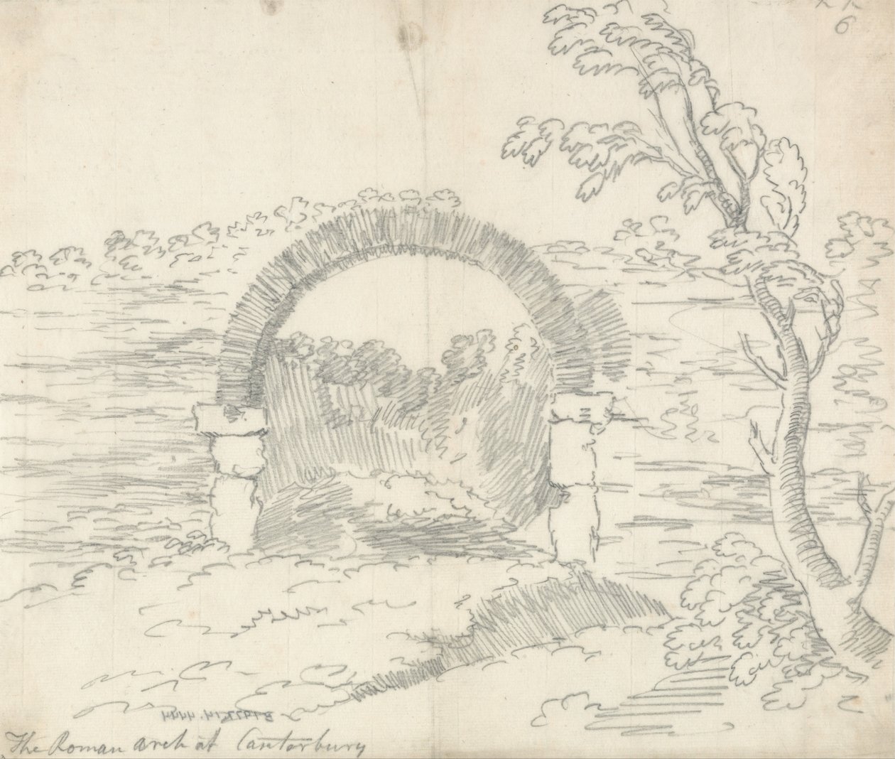 De Romeinse Boog in Canterbury door John Robert Cozens