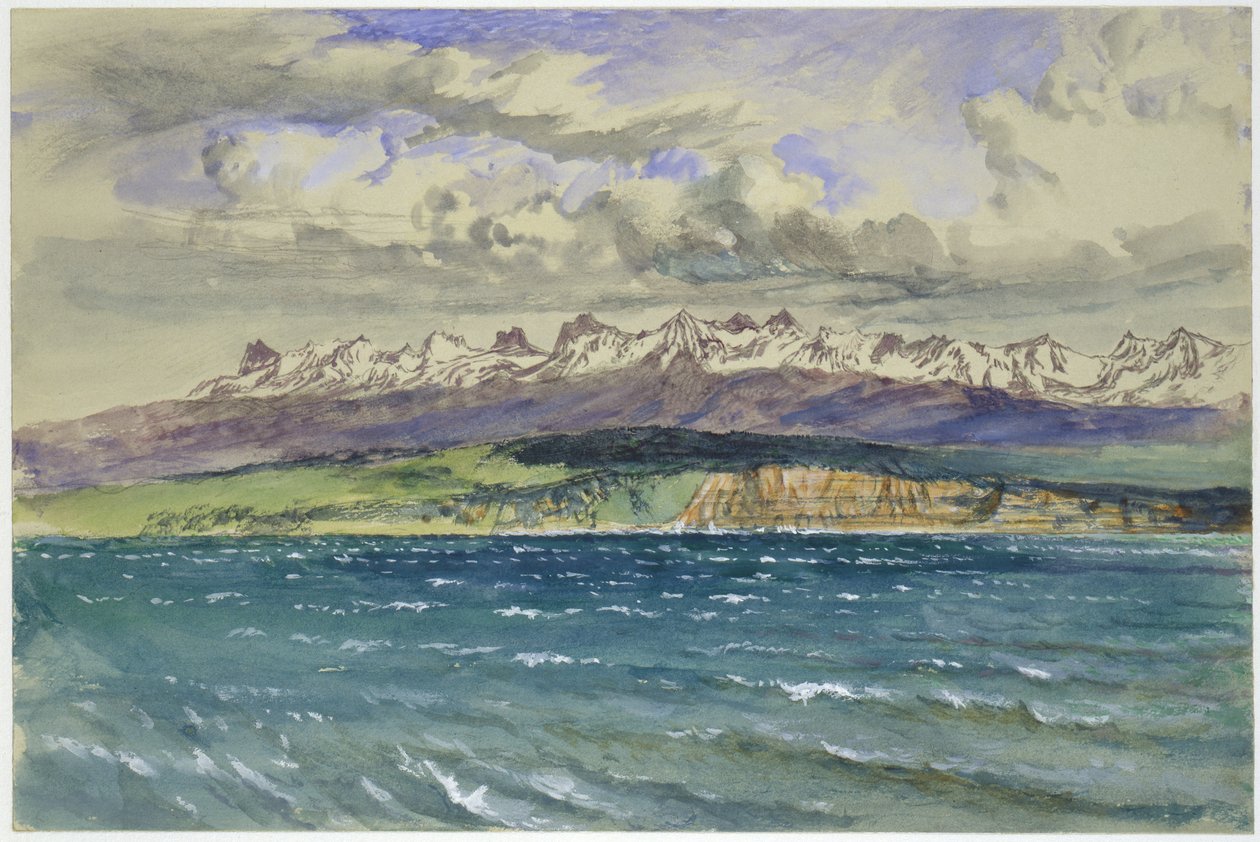 Middag in de lente, met zuidenwind, in Neuchâtel, 30 april 1869 door John Ruskin