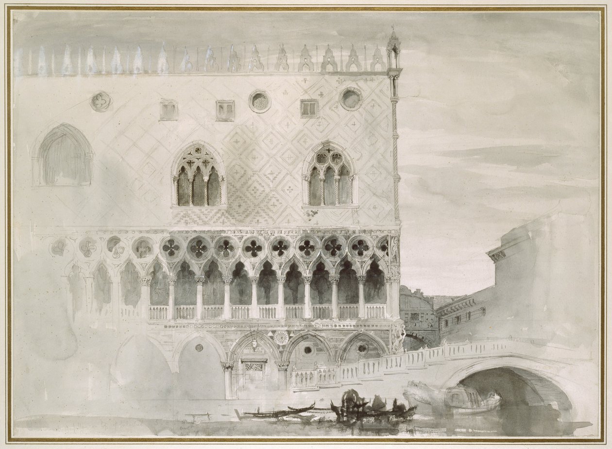 Exterieur van het Dogepaleis, Venetië, 19e eeuw door John Ruskin