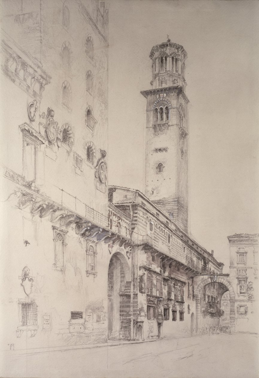 Piazza dei Signori, Verona, 19e eeuw door John Ruskin