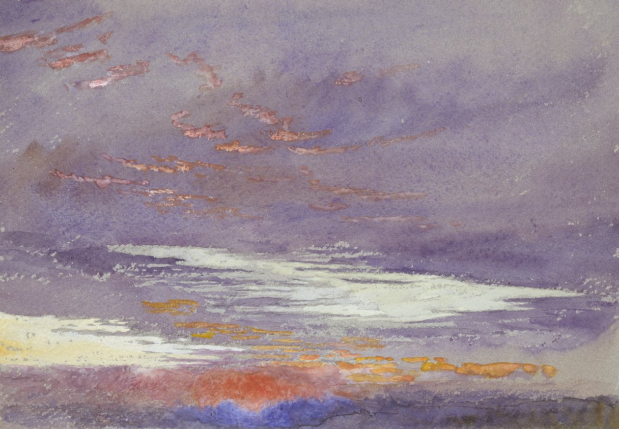 Studie van Dageraad: Paarse Wolken, Maart 1868 door John Ruskin