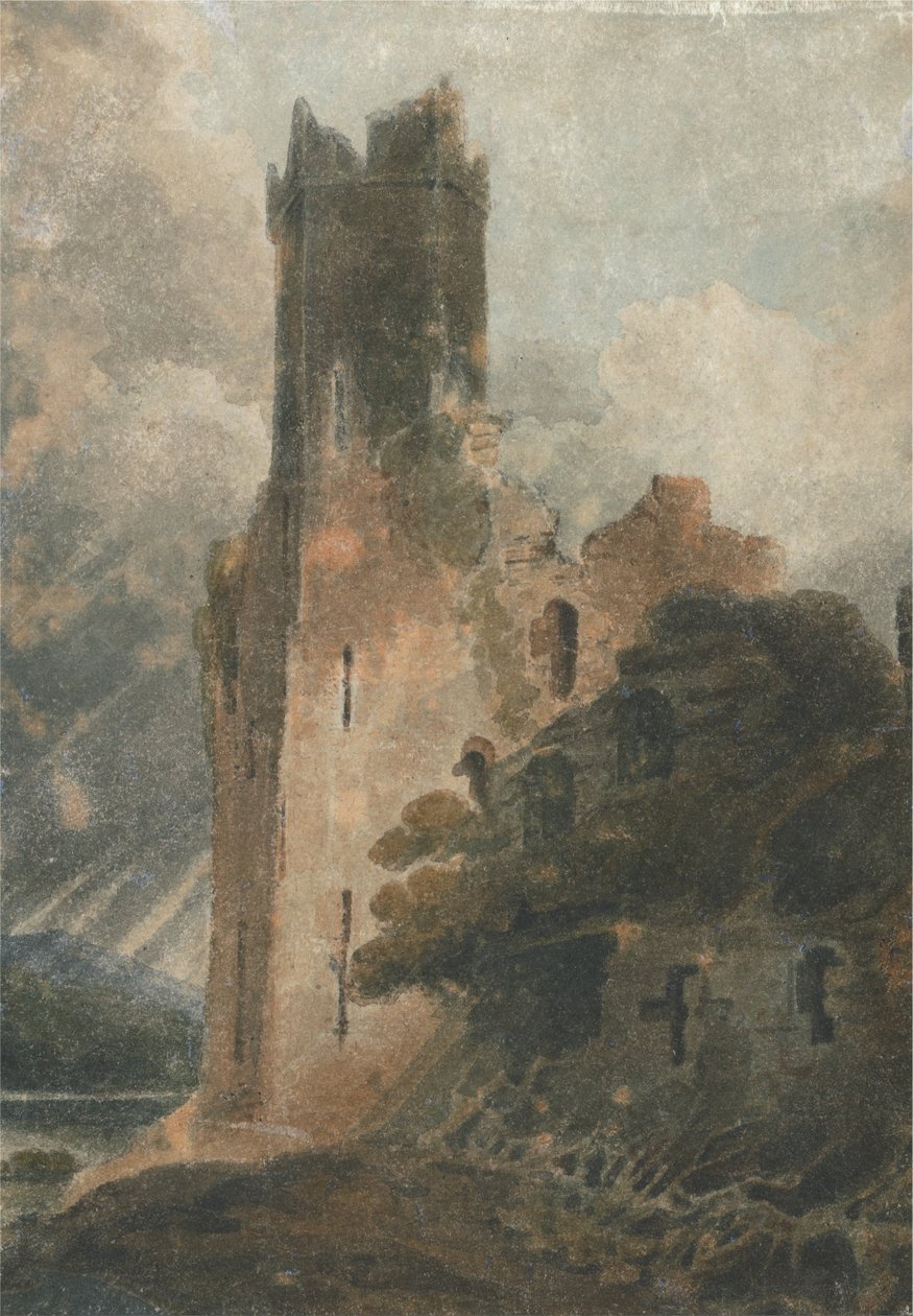 Een kasteeltoren (Caernarvon Castle) door John Sell Cotman
