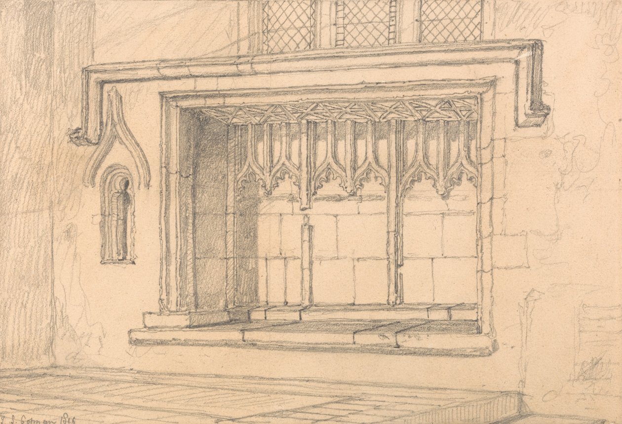 Een Sedilia in Upwell Kerk, Norfolk door John Sell Cotman