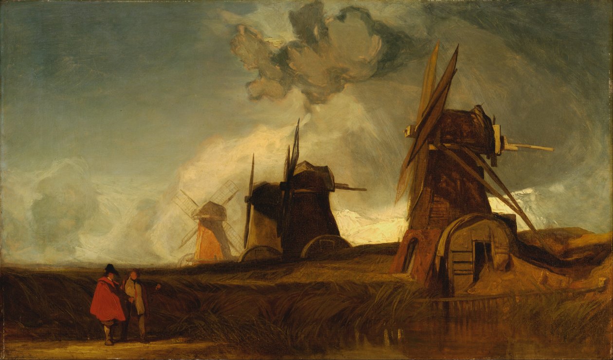 Drainagemolens in de Fens, Croyland, Lincolnshire door John Sell Cotman