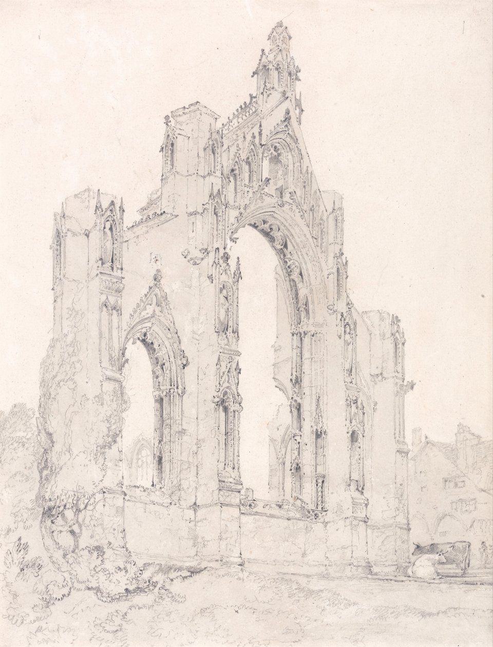 Oostkant van de kerk van Howden, Yorkshire door John Sell Cotman