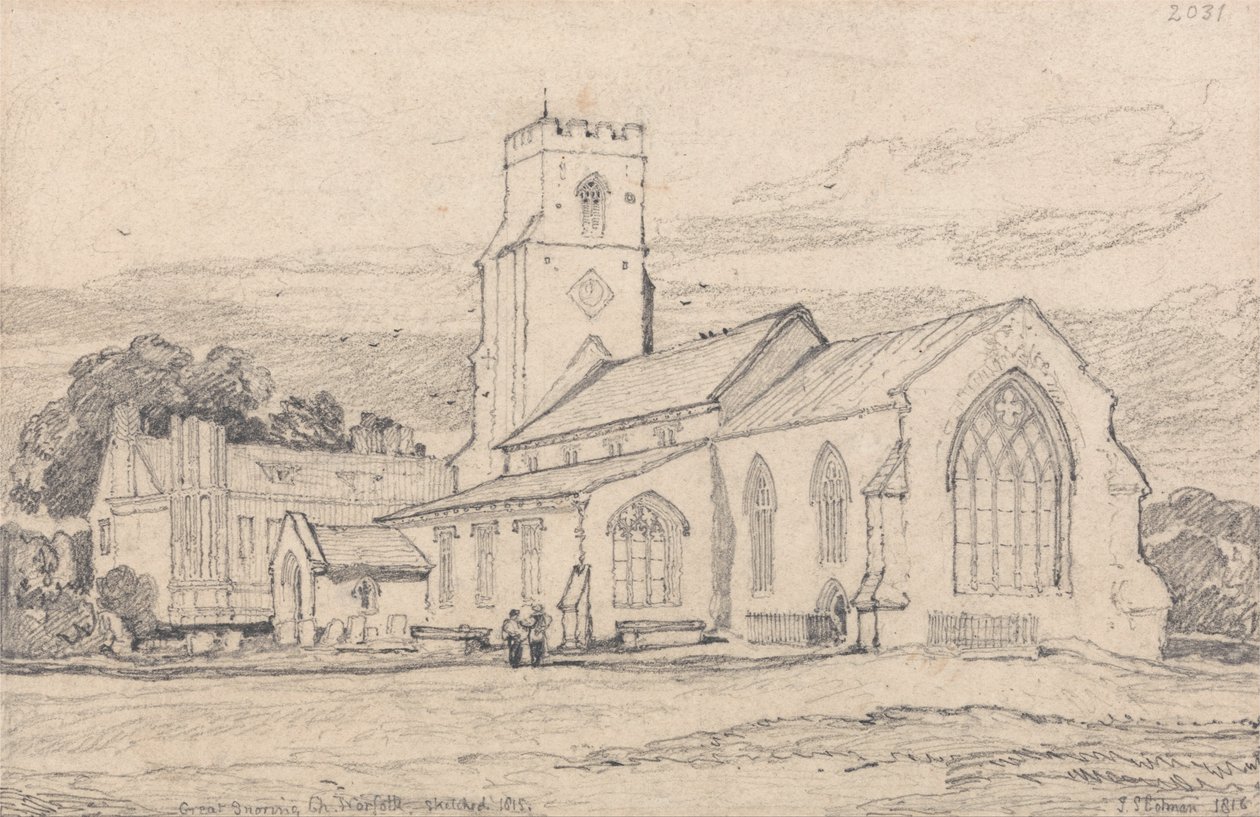 Great Snoring Church, Norfolk door John Sell Cotman