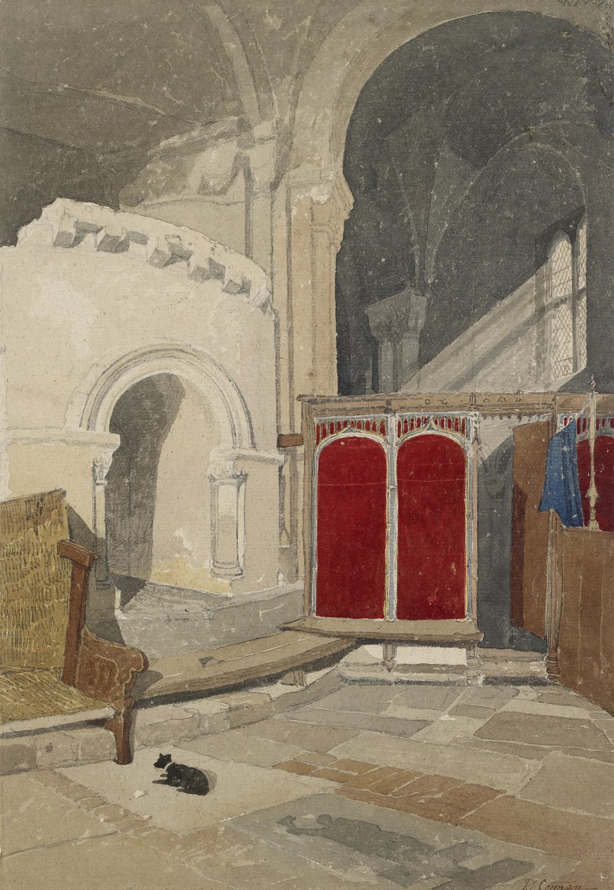 Interieur van de Kathedraal van Norwich, 19e eeuw door John Sell Cotman