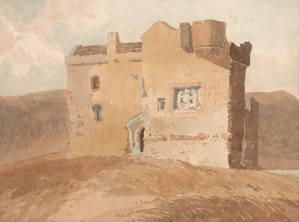 Onbekend Kasteel (Voorheen Genoemd Clanbury Kasteel) door John Sell Cotman
