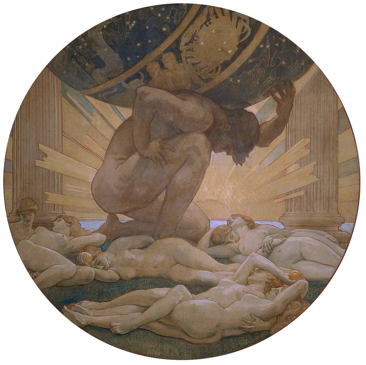 Atlas en de Hesperiden door John Singer Sargent