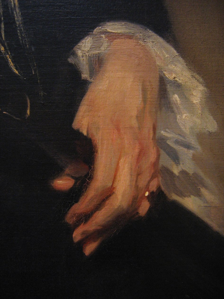 Mevrouw Adrian Iselin (detail) door John Singer Sargent
