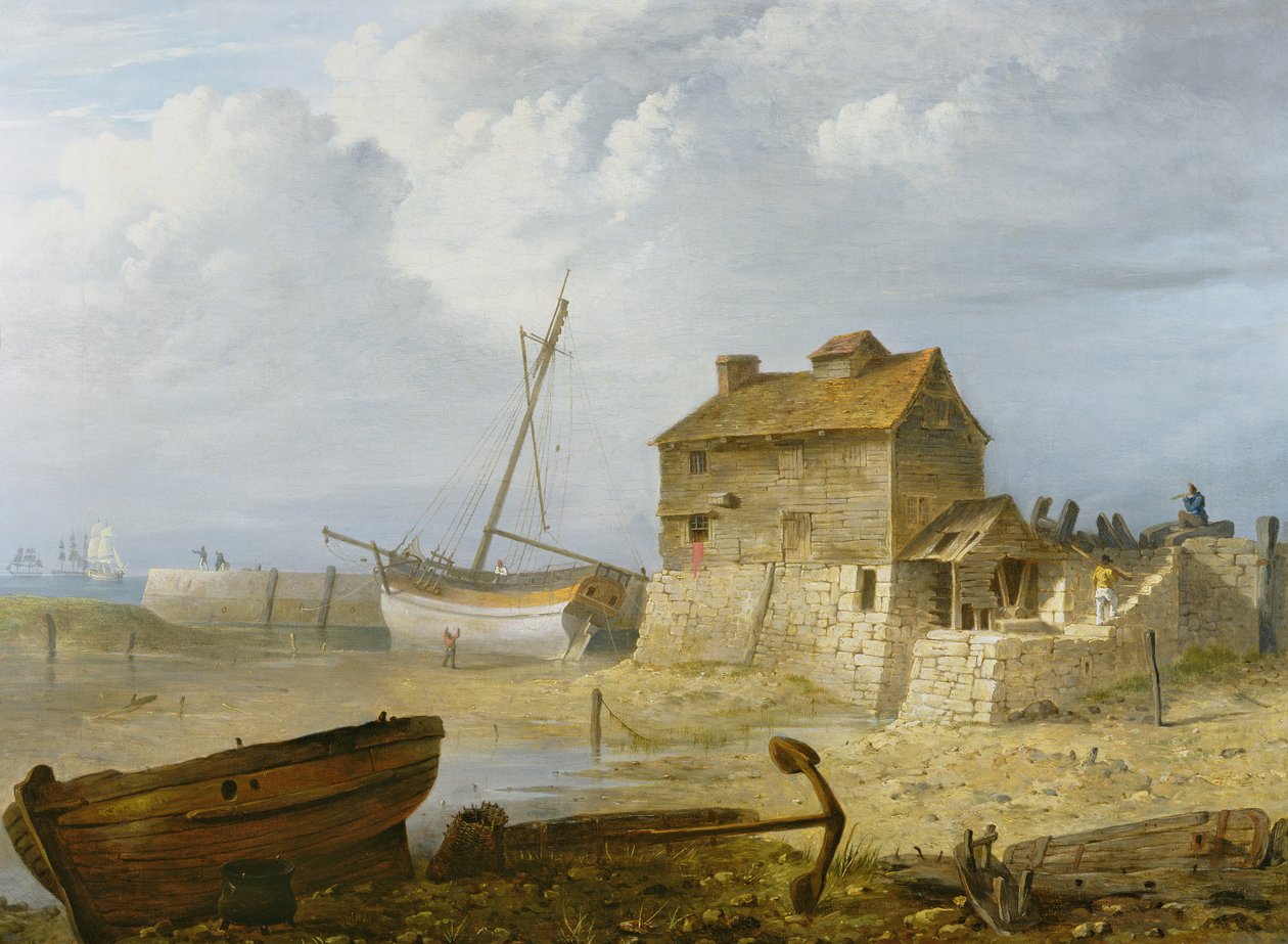 De Getijdenmolen bij Emsworth door John Thomas Serres