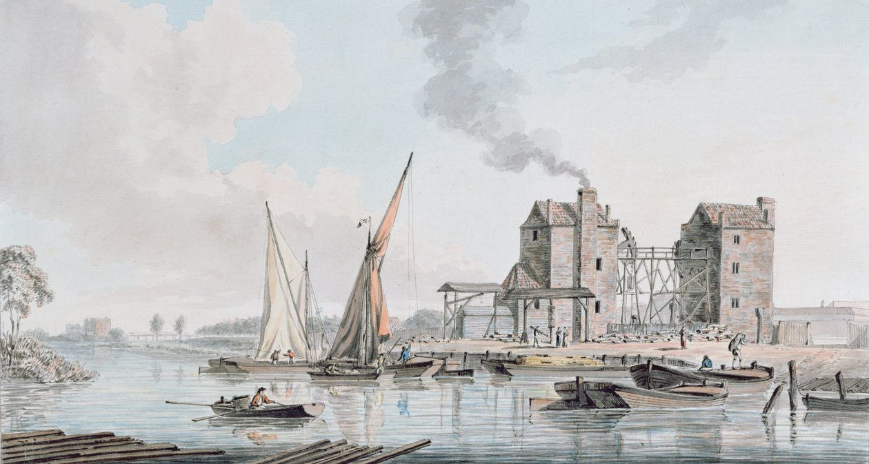 Uitzicht op de watermachine in Pimlico, 1783 door John Thomas Serres