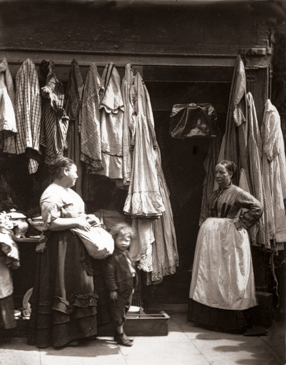 Een oude kledingwinkel, Seven Dials, uit 