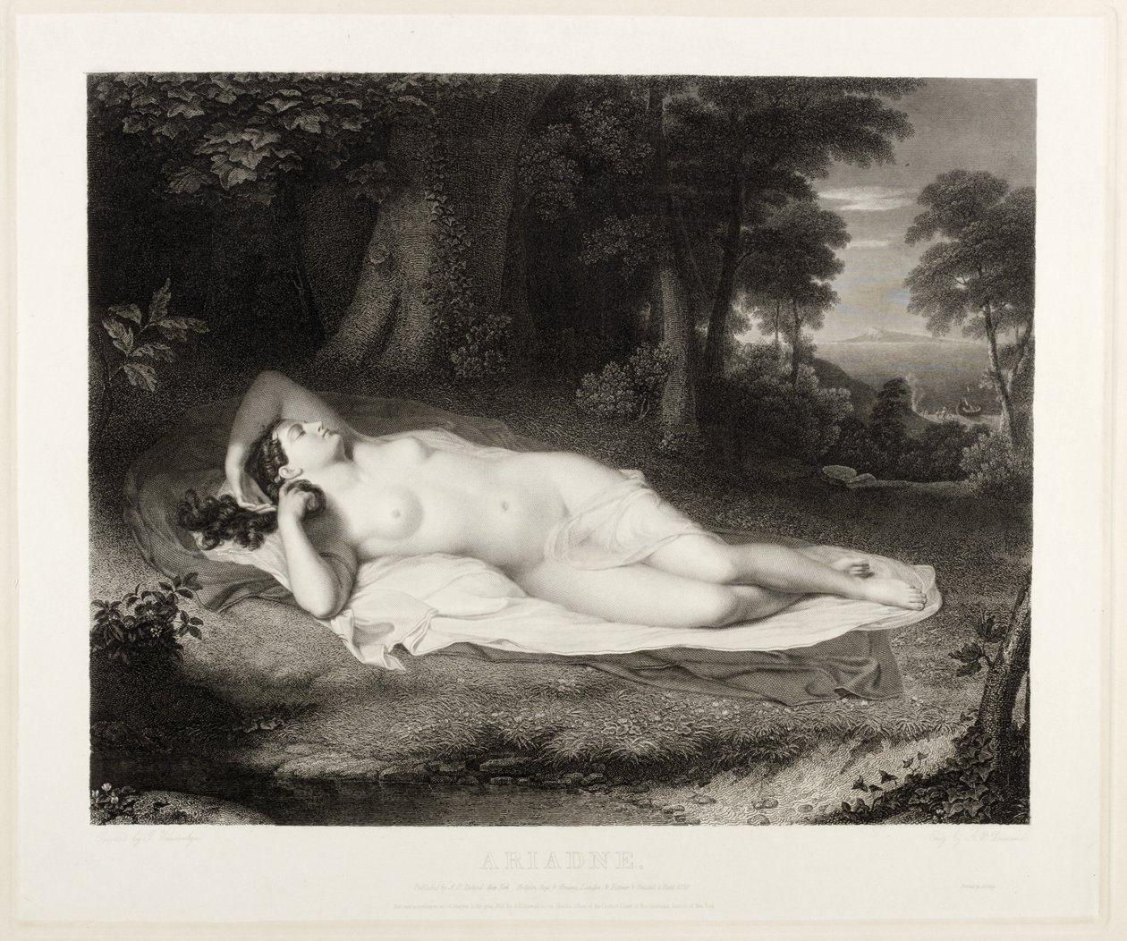 Ariadne, gegraveerd door Asher B. Durand, 1835 door John Vanderlyn