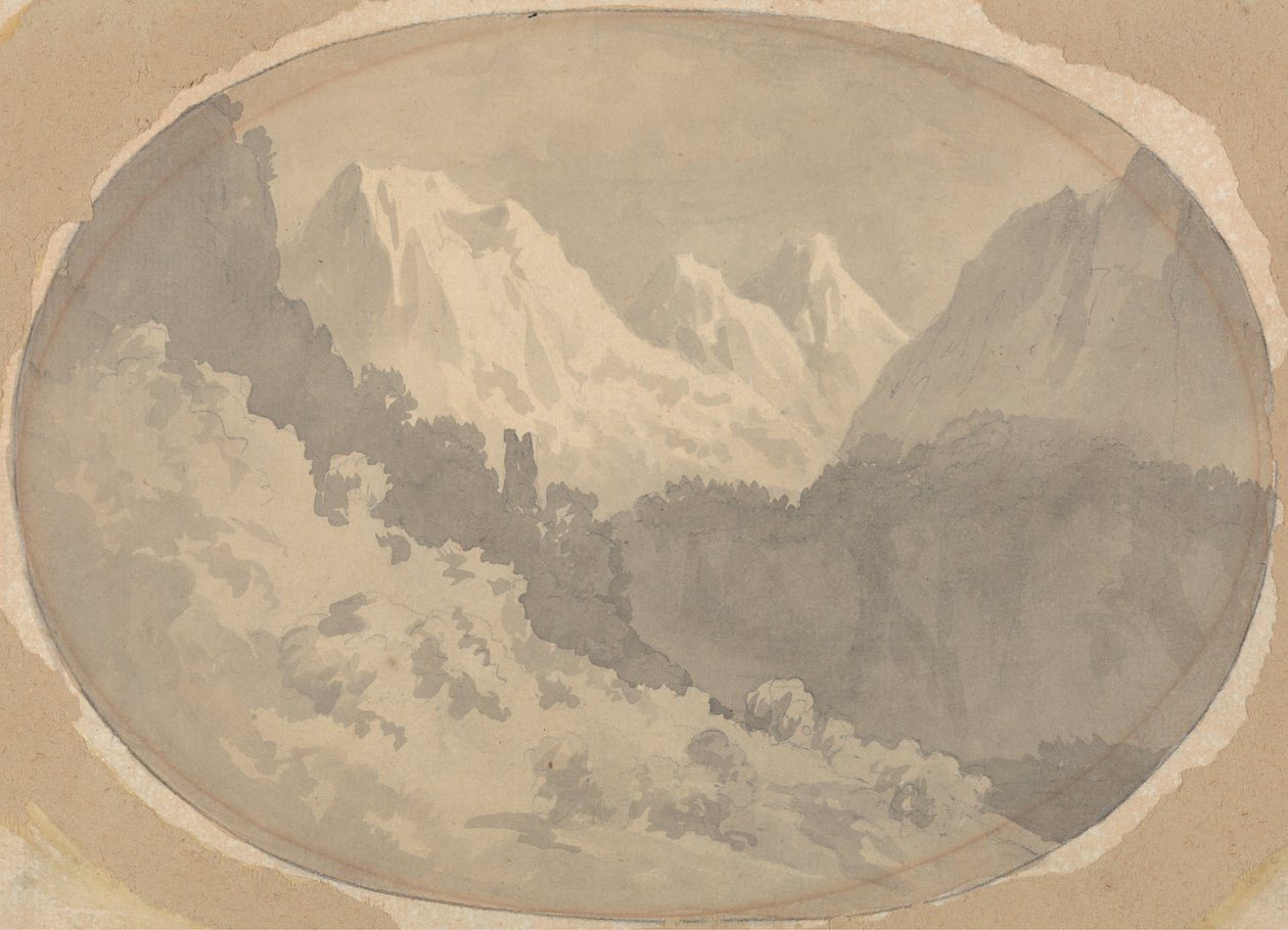 Alpien landschap door John Warwick Smith