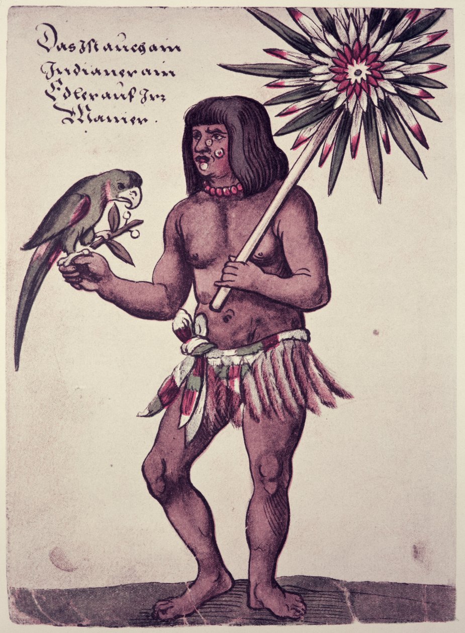 Amazone Indiaan, gegraveerd door Theodore de Bry door John White