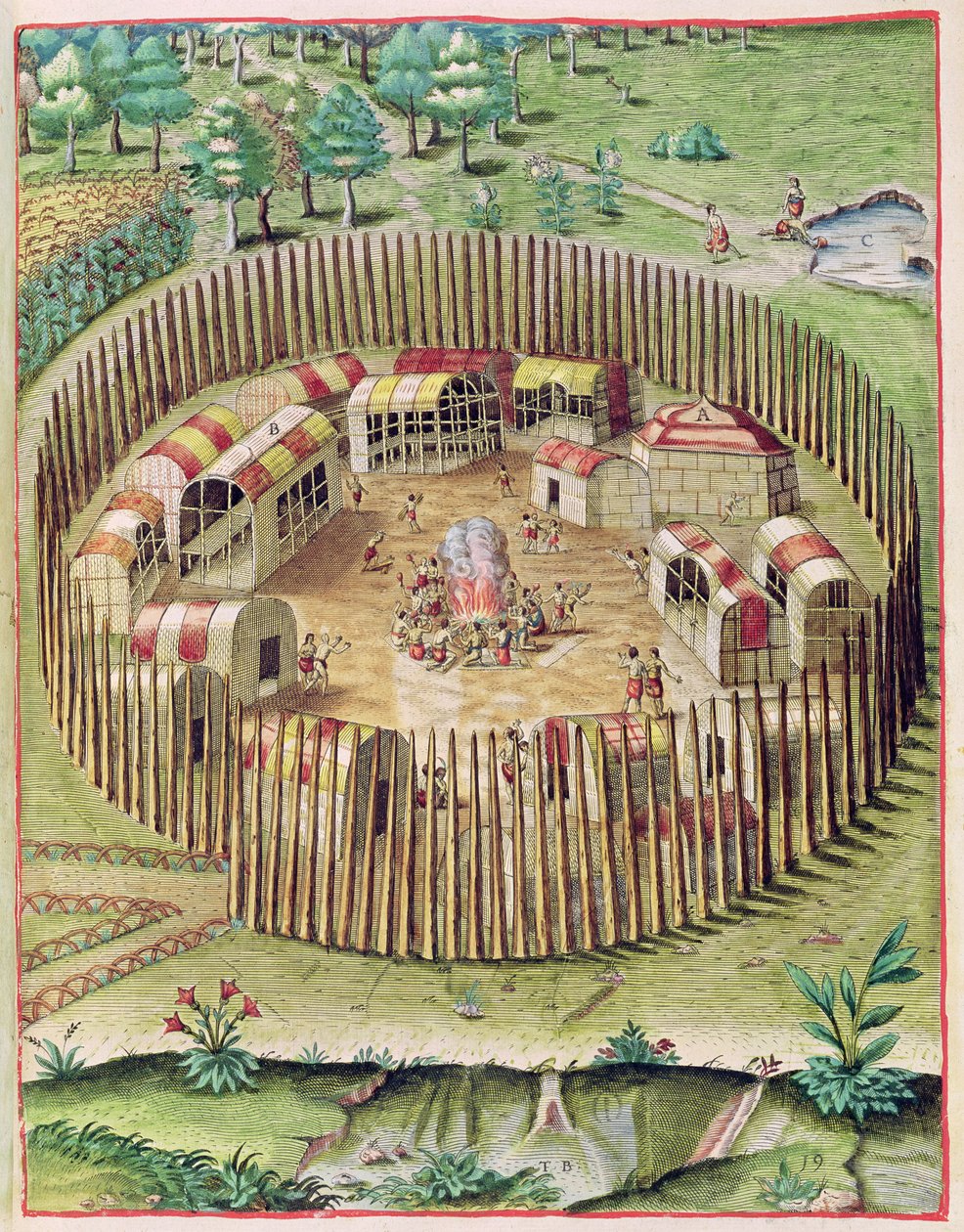 De versterkte stad Pomeiooc, uit 