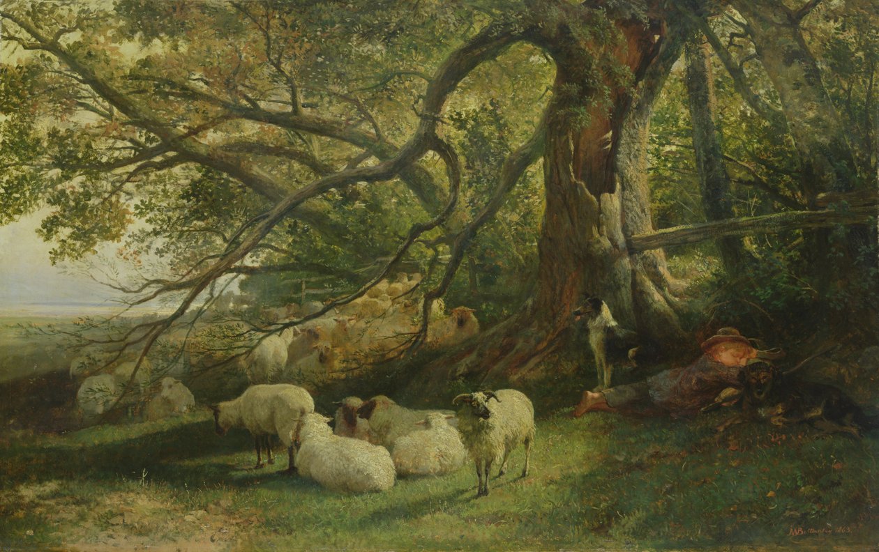 Rustende kudde, 1863 door John William Bottomley