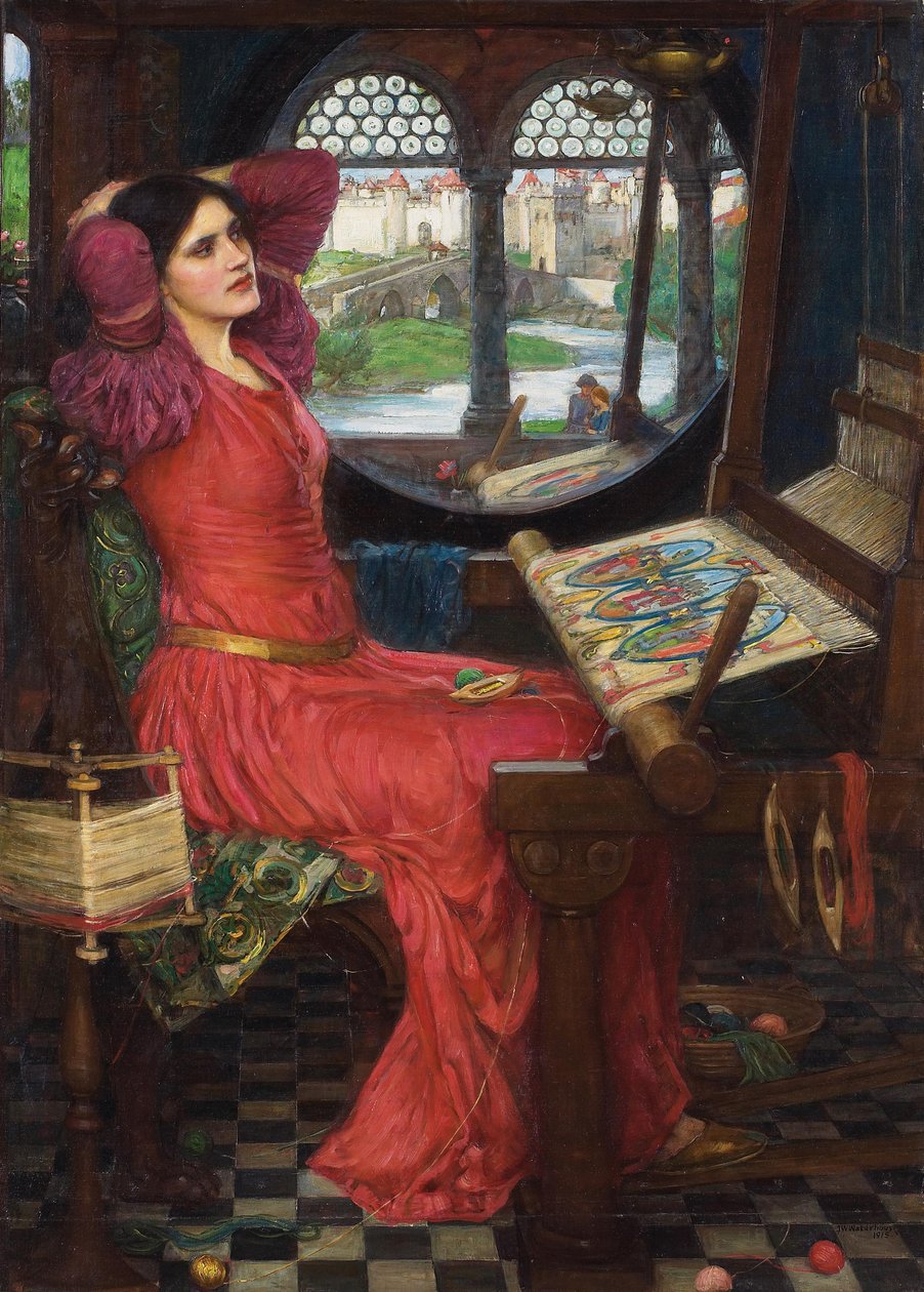 Ik ben half ziek van schaduwen, zei de dame van Shalott door John William Waterhouse