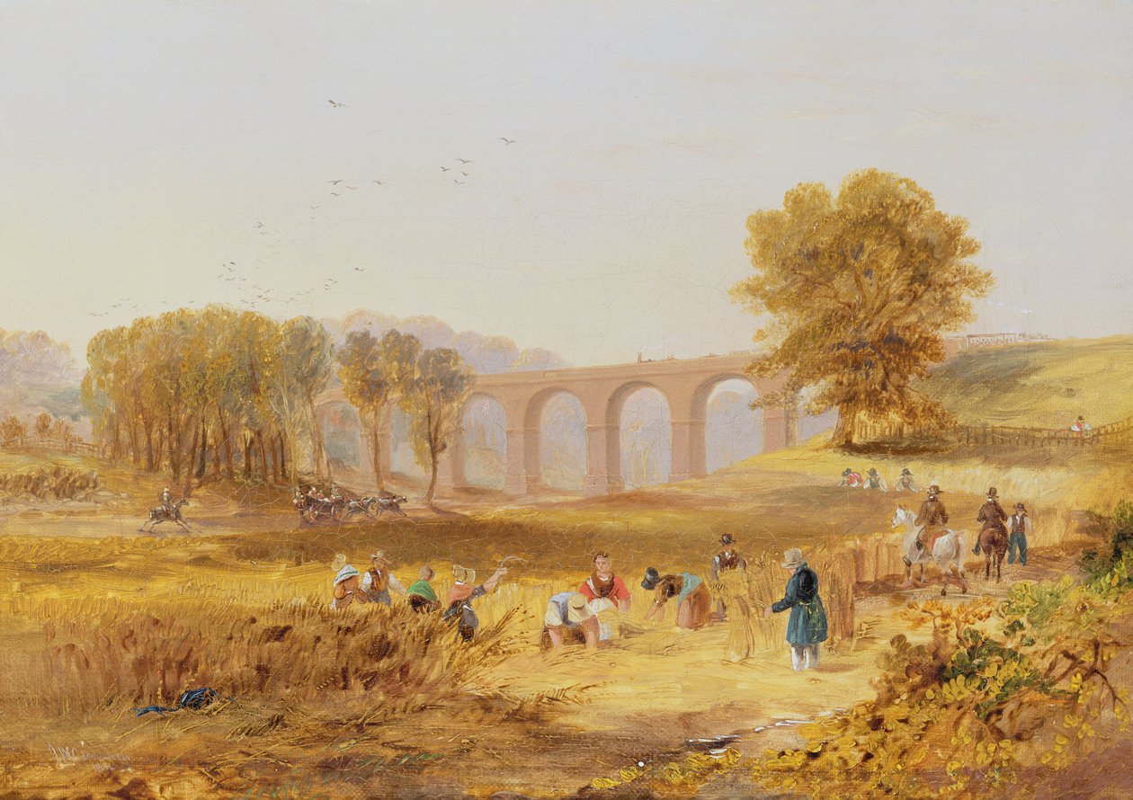 Corby Viaduct, de Newcastle en Carlisle Railway, 1836 door John Wilson Carmichael