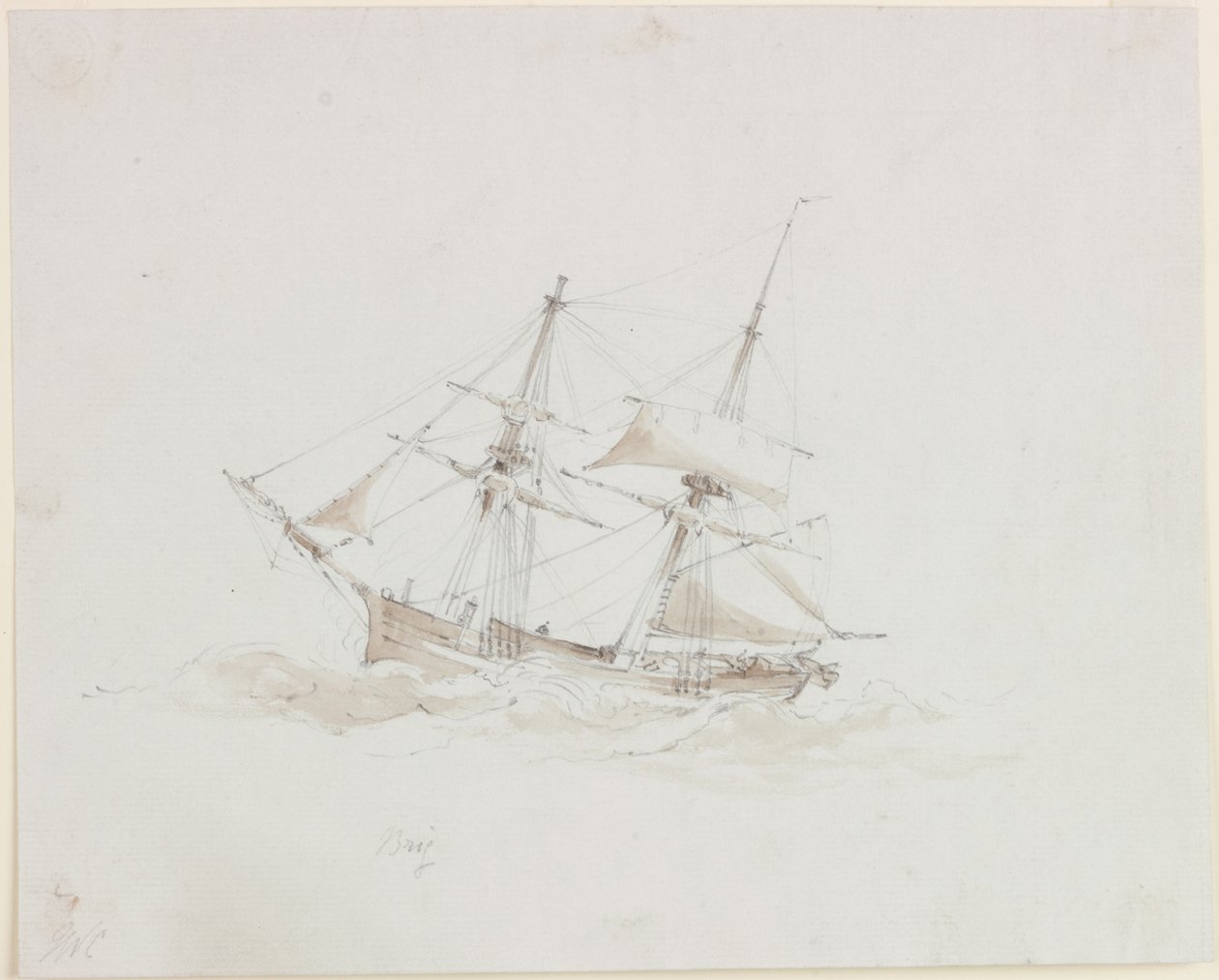 Scheepsportret - Brig door John Wilson Carmichael