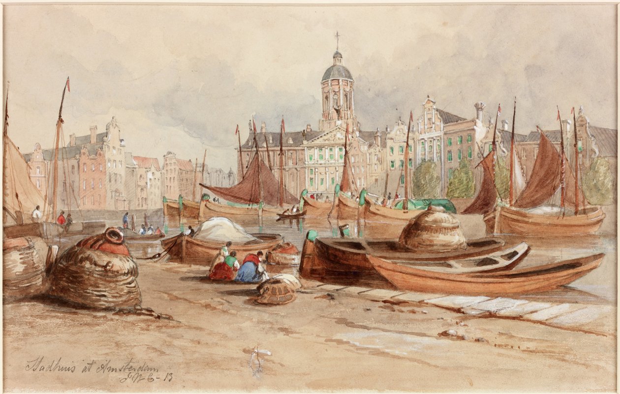 Stadhuis in Amsterdam door John Wilson Carmichael