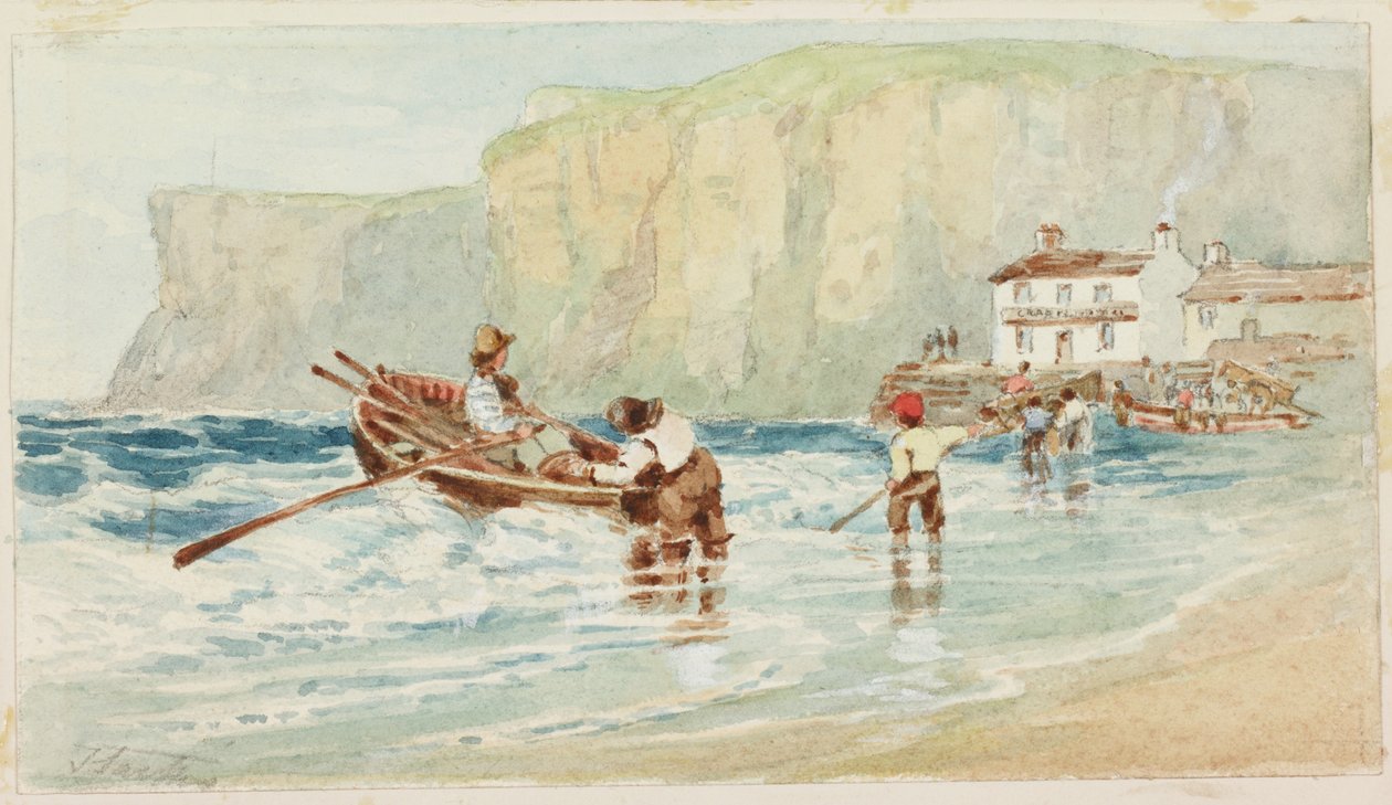 Staithes door John Wilson Carmichael