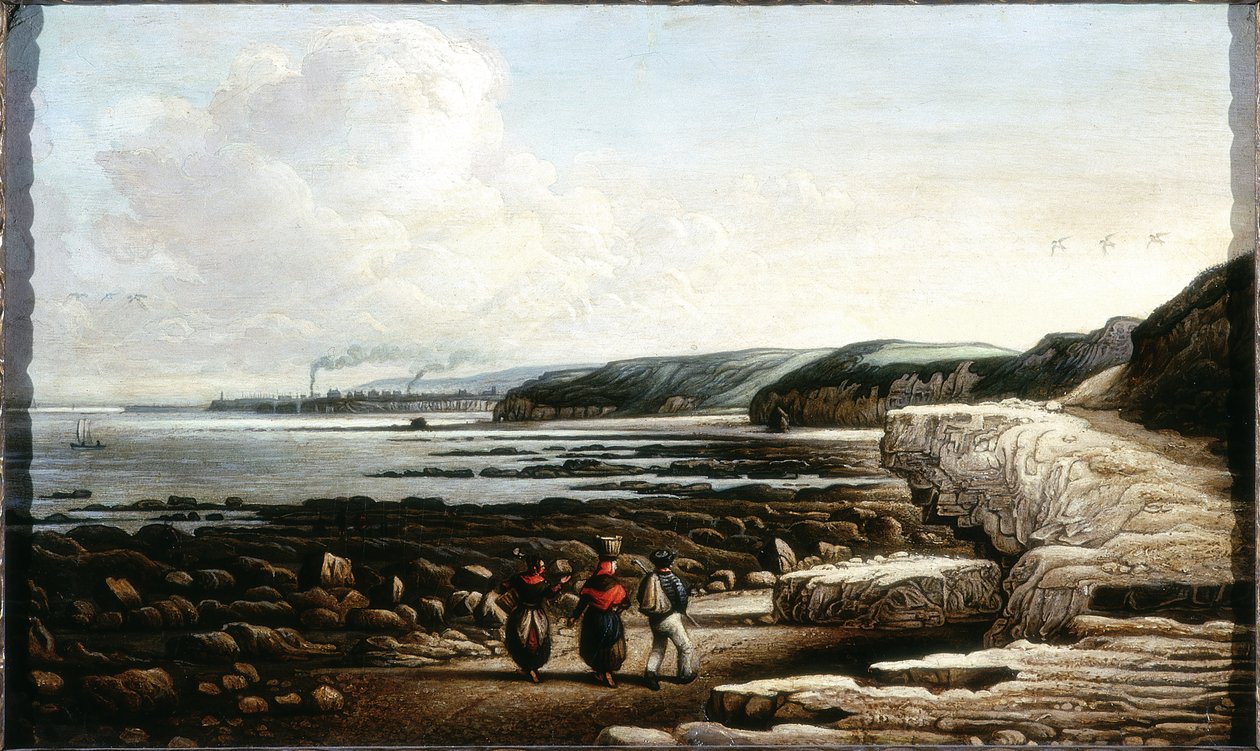 Kustscène, Cullercoats door John Wilson Ewbank