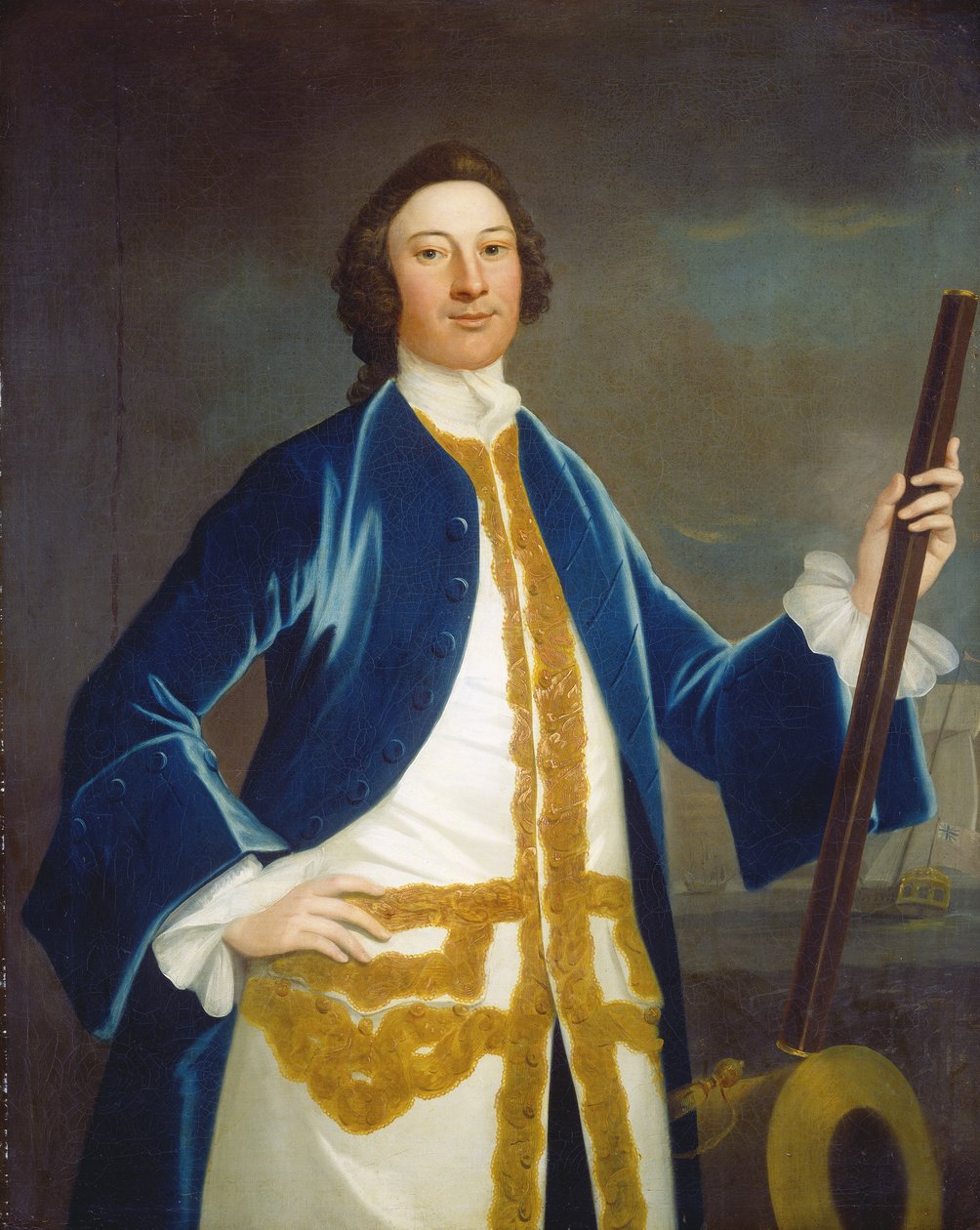 Ongeïdentificeerde Britse marineofficier, ca. 1745 door John Wollaston