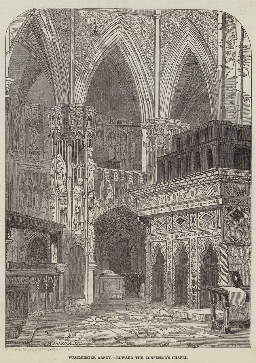 Westminster Abbey, kapel van Edward de Belijder door John Wykeham Archer