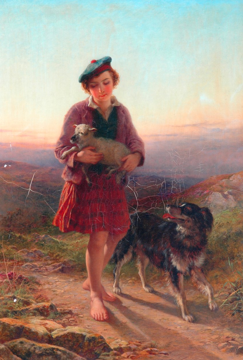 Het verdwaalde lam, 1863 door John Adam P. Houston