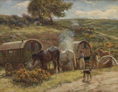 Een zigeunerkamp door John Atkinson