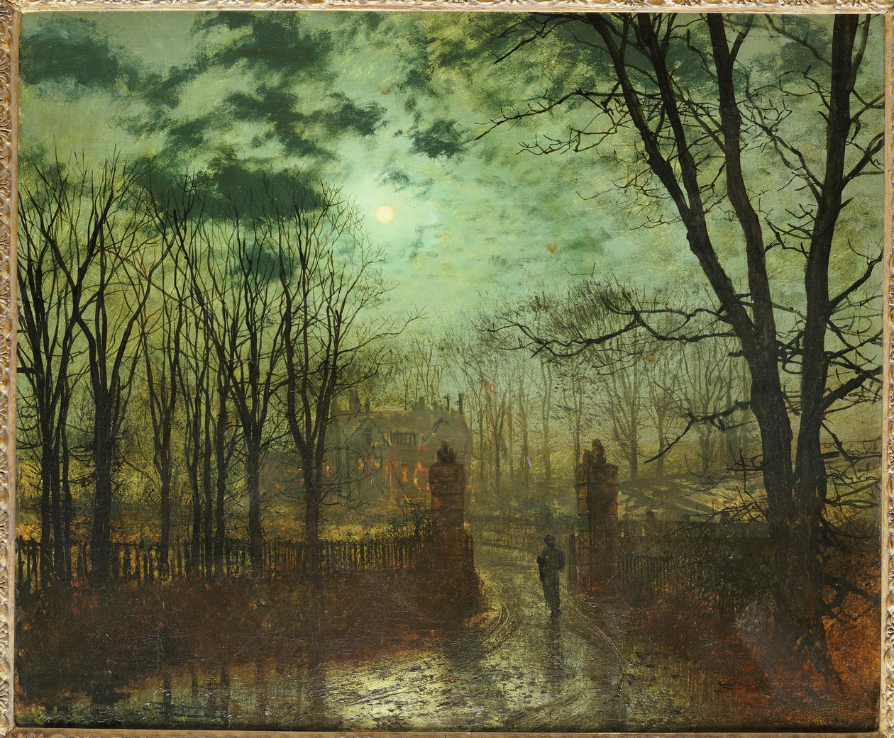 Bij de parkpoort door John Atkinson Grimshaw